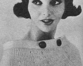 Women's 1960s Vintage Sweater-Cape -- PDF KNITTING PATTERN