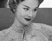 1950s Vintage Lady's Shrug with Butterfly Stitch Detail -- PDF KNITTING PATTERN