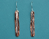 SALE Hammered Copper and Sterling Silver Earrings (Price was 28.00)