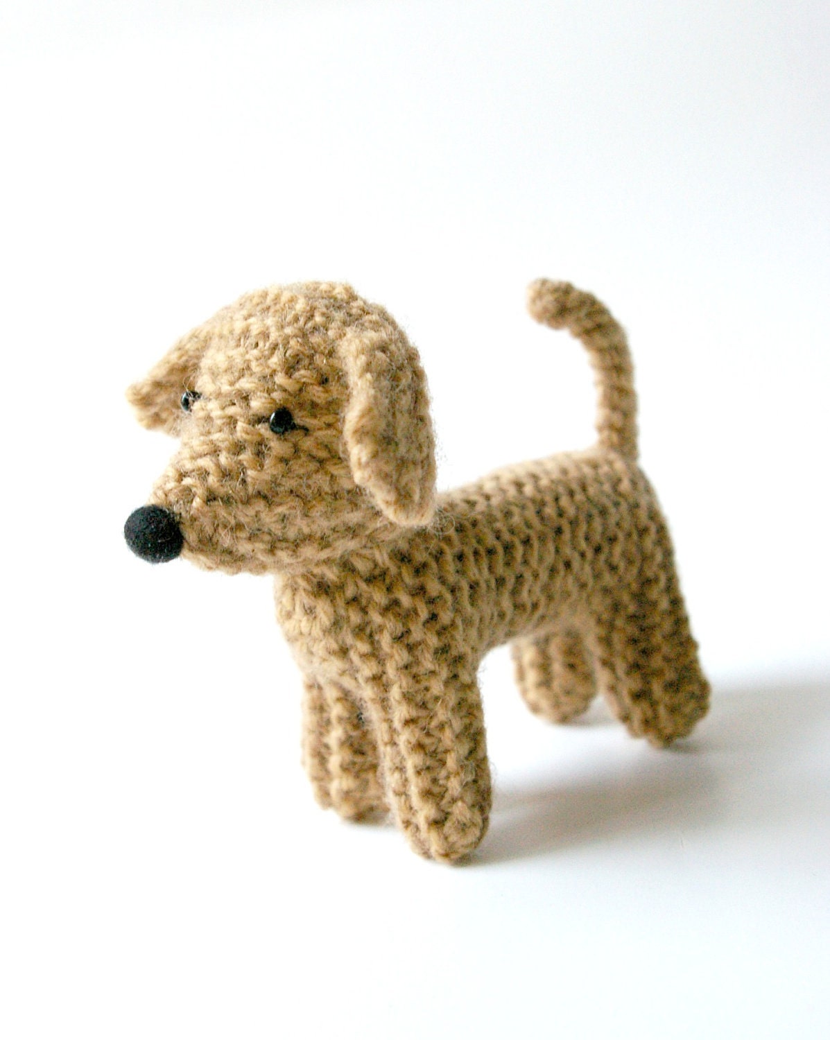 Knitted toy dog REX / made to order