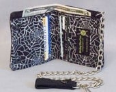 Vegan Chain Wallet Spider Webs Black Canvas