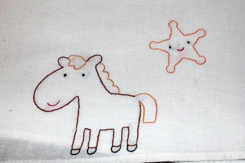 Sheriff horse and Gold Badge tea towel