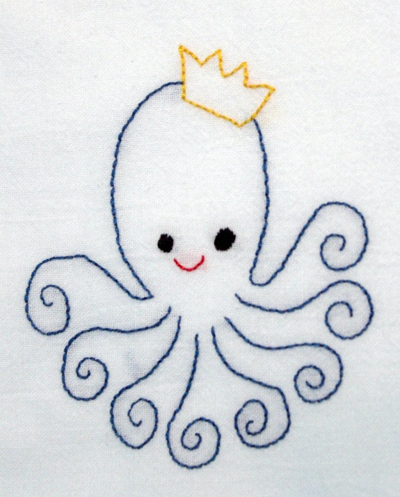 Crowned Octopus Tea Towel