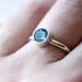 Swiss Blue Topaz Ring, Faceted Aqua Blue Gemstone Bright Sterling Silver Ring December Birthstone Sky Blue - Made to Order