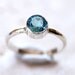 Swiss Blue Topaz Ring, Faceted Aqua Blue Gemstone Bright Sterling Silver Ring December Birthstone Sky Blue - Made to Order