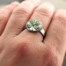 Shamrock Ring, Kelly Green Four Leaf Clover St. Patrick's Day Oxidized Sterling Silver Ring - Made in Your Size - Irish Lucky Charm