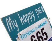 Running bibs holder: My happy pace