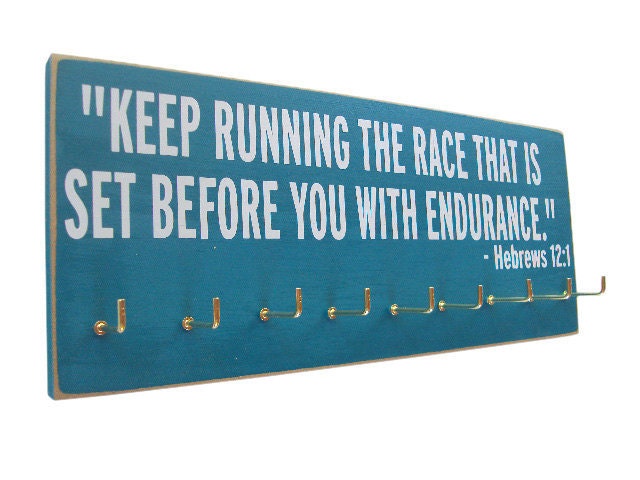 Running Medals display Rack / inspirational bible verse