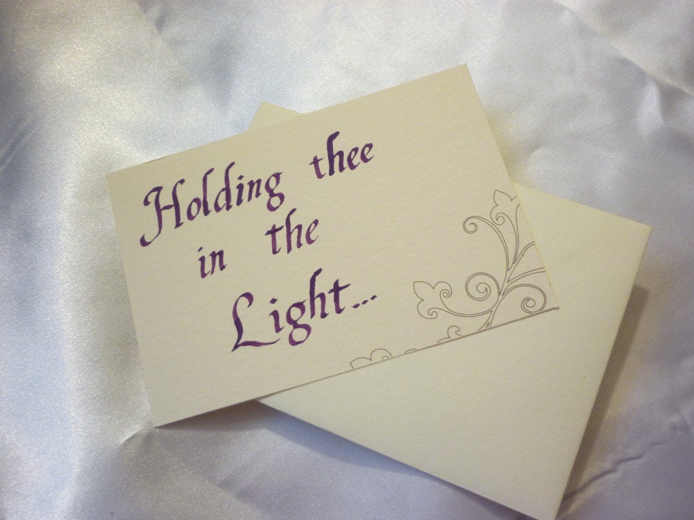 Holding thee in the Light note card, purple