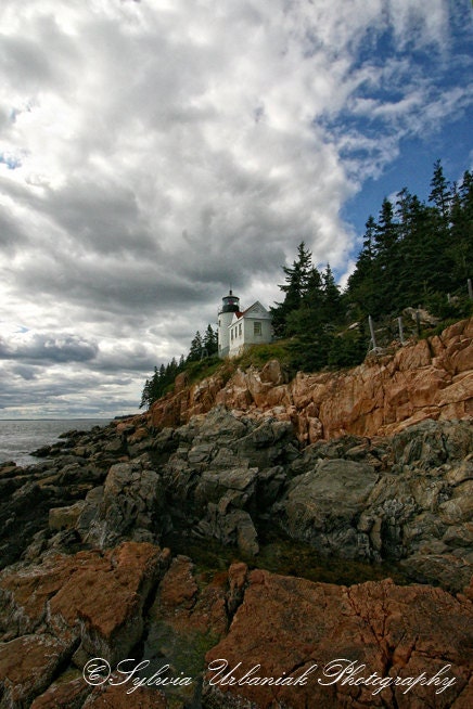 Landscape photography Nautical Photography nature photograph Lighthouse coast Maine ocean wall art 4X6 Fine Photography Print