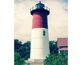 Nautical Photography Lighthouse photograph beach photography pastel red white wall art home  office decor 4x6 Fine Art Photography Print