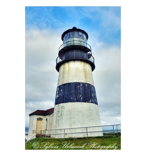 Nautical Photography Lighthouse photograph beach photography black blue white wall art modern home decor  4x6 Fine Art Photography Print