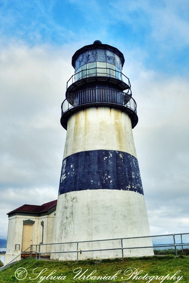Nautical Photography Lighthouse photograph beach photography black blue white wall art modern home decor  4x6 Fine Art Photography Print