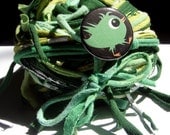 40 yds. Green Blend RipTie  - Handmade Upcycled Recycled Fabric Yarn Blend by RipTieKnits