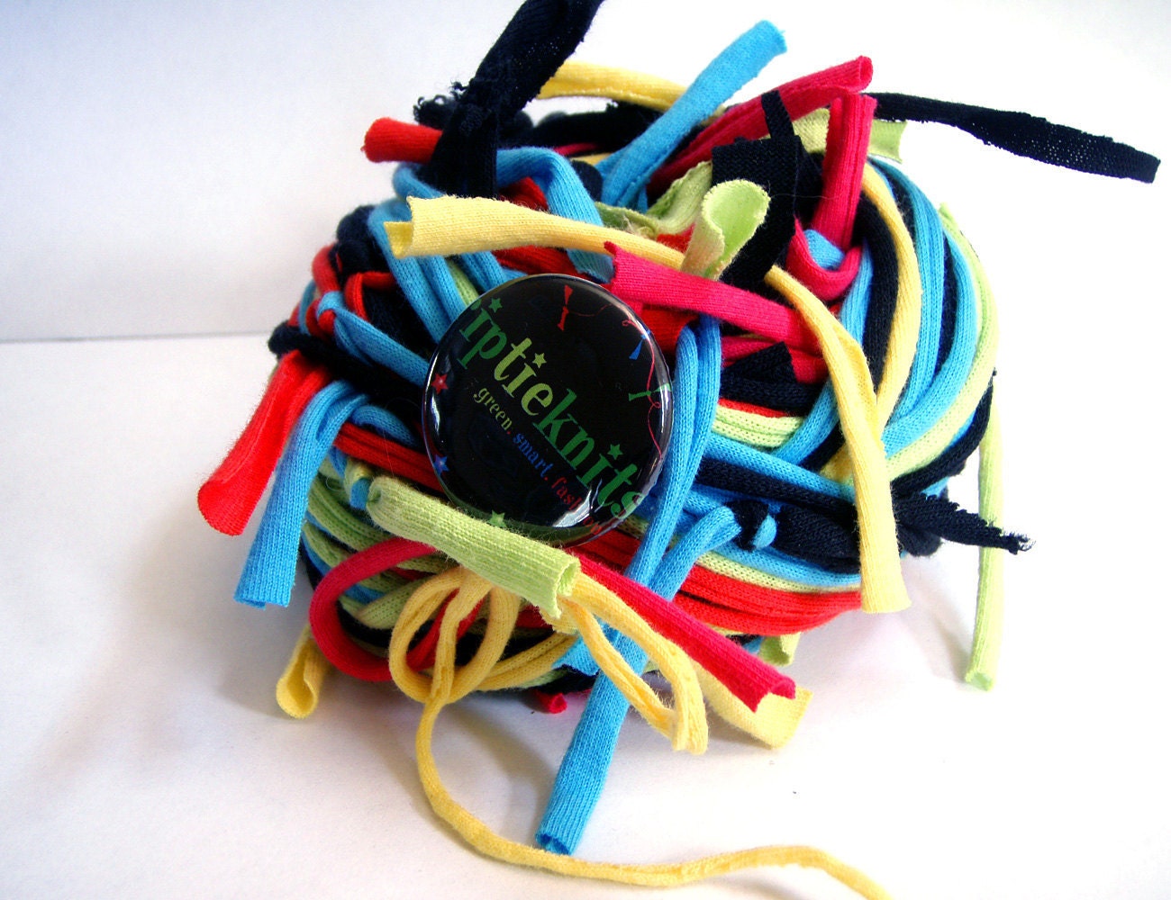 40 yds. Summer Citrus Blend RipTie  - Handmade Upcycled Recycled Fabric Yarn Blend by RipTieKnits