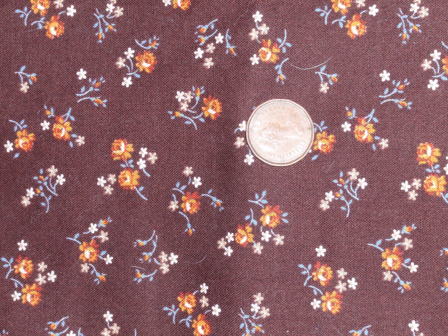 SALE--Autumn Blossom Calico Vintage Fabric