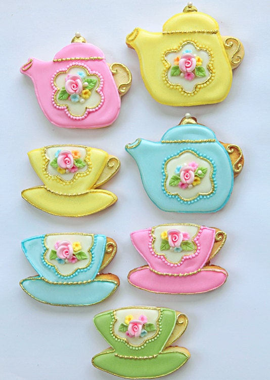 Royal English Rose Tea Set Cookies - FEATURED Il_170x135