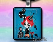 Scrabble Necklace Pendant Charm Necklace Ruby Gloom