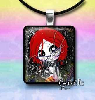 Scrabble Necklace Pendant Charm Necklace Ruby Gloom