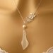 Calla Lily Necklace: Triple Orchid Pearl Calla Lily Bridal Necklace, Romantic Wedding Jewelry, Sterling Silver Elegant Bridal Jewelry, Prom