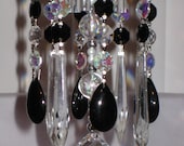Crystal Prism Wind Chime - Indoor or Outdoor - Handmade - Ebony and Ivory
