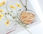 Birch Bark Resin Statement  Necklace- Woodland necklace - Nature lover gift