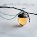 Woodland Amber Acorn Autumn Necklace.Fall jewelry- botanical resin jewelry nature lover gift