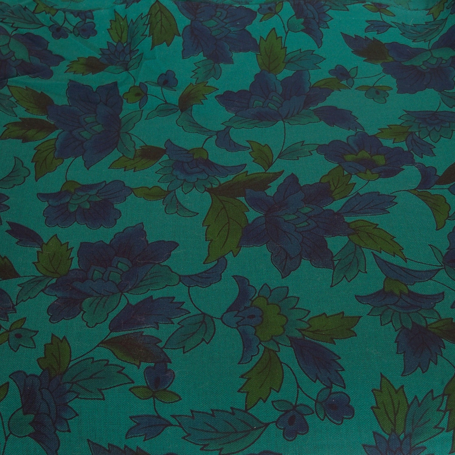 Cotton Quilt Fabric Woodland Woodblock Prints Hoffman California Navy Blue Olive California 1 yd