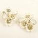 Vintage 1960s Earrings Mad Men Rhinestone Coro Flowers Clip Ons