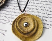 Bloom Necklace - Pretty leather poppy or rose with antique look. Made to order.