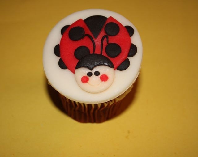 Red and Black Ladybug Cupcake Cookie Topper Il_570xn