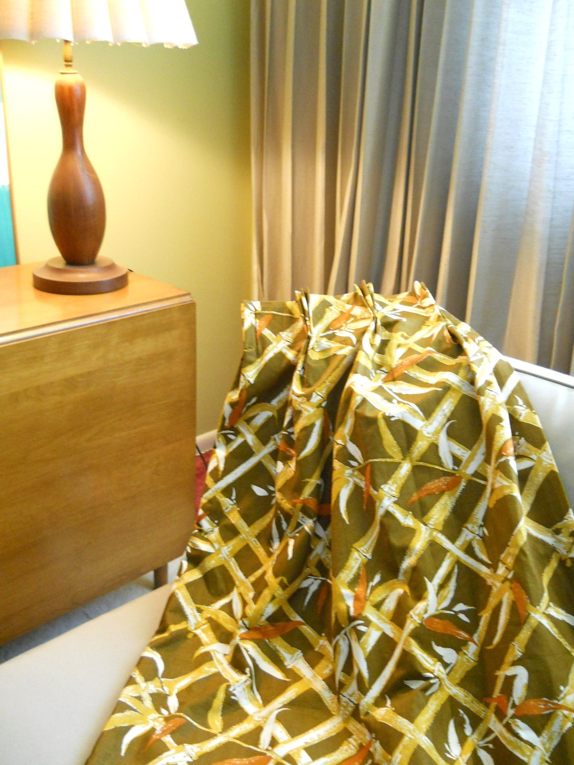 Tiki Style Drapes, Polynesian Bamboo Pattern