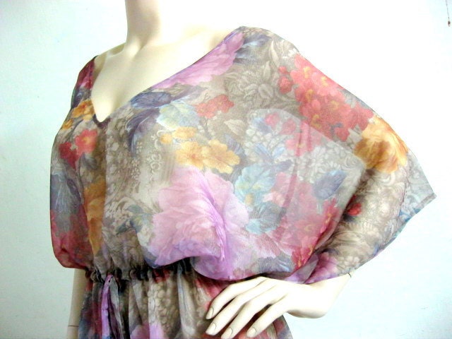 Kaftan Dress in Floral Design Gift for Her Loungewear Wedding Bridal Shower Birthday Valentine Day Anniversary Bridesmaid Robes