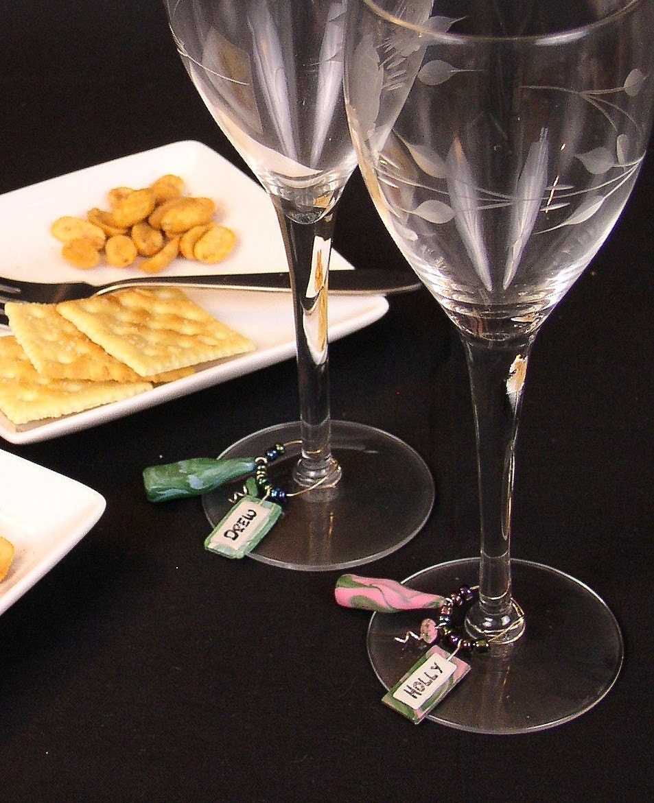 Set of 4 Personalized Wine Charms