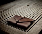 SMALL leather 'possibles' envelope clutch