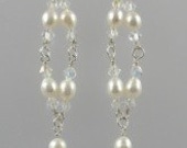 Bridal Finesse Glamour sterling silver and freshwater pearl Wedding Accessory Earrings