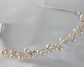 Bridal Swarovski Crystal and Pearl Headband Tiara Wedding Accessory