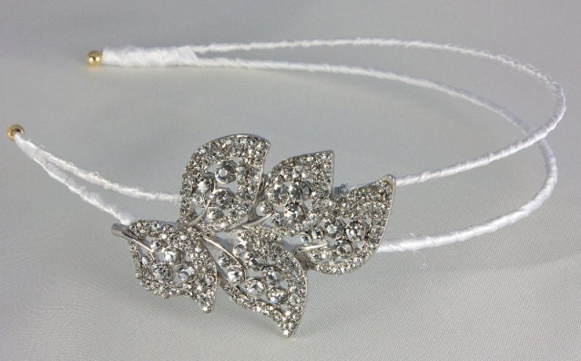 Vintage button diamante side head band bridal tiara for the bride and weddings