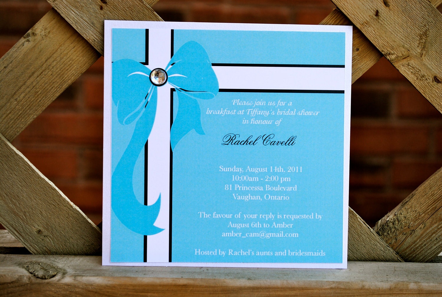 Tiffany themed bridal shower invitation - digital file