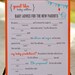 New - MAD LIBS - BABY shower edition - Circus Elephant - digital file