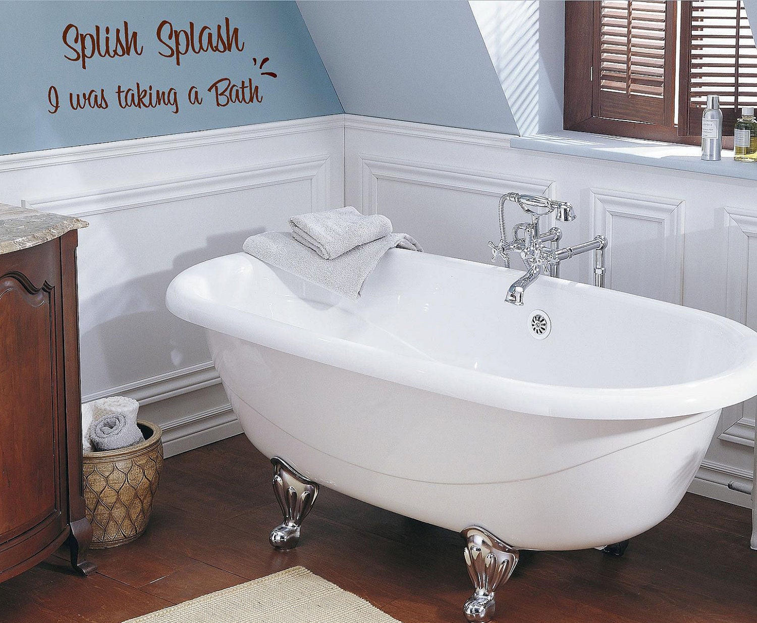 Splish Splash I was taking a bath- kids- Vinyl Lettering wall words graphics  decals  Art Home decor itswritteninvinyl