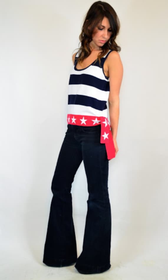 patriotic stars 'n' stripes american flag USA tank top, xs-medium
