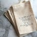 Favor bags, muslin, 3x5. Set of 25. Thank You with scroll detail in black on natural white cotton.