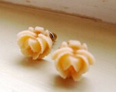 Peach Cabbage  Post Earrings