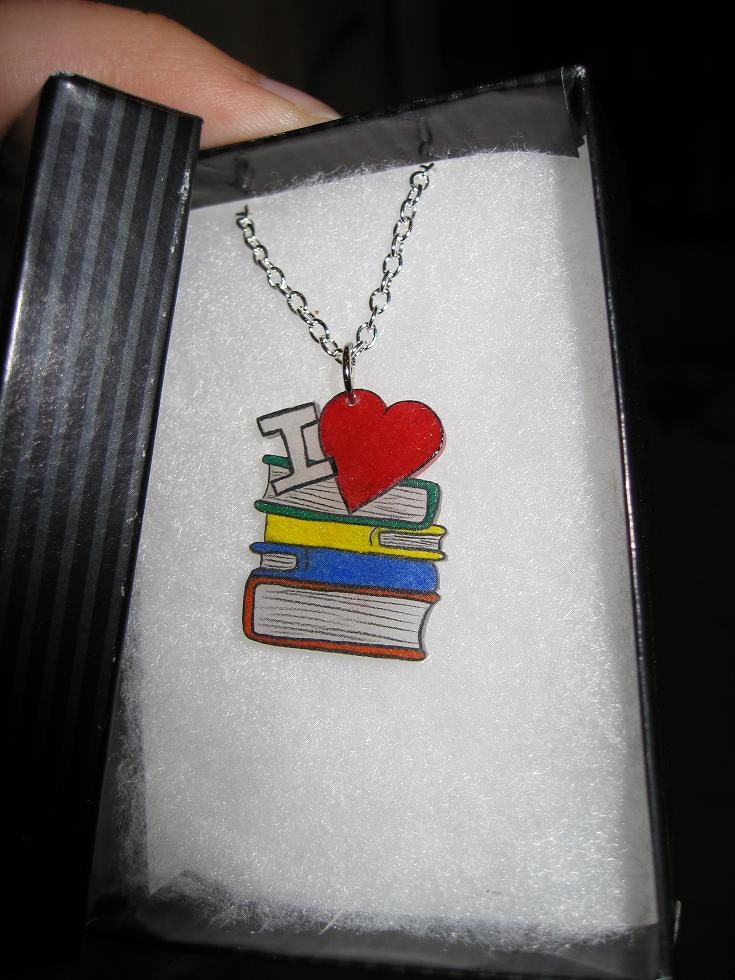I Heart Books Charm (Chain Included)
