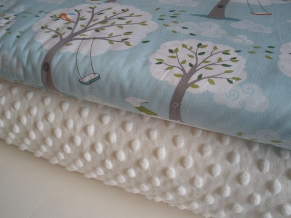 Backyard Baby and Minky Fabric Bundle in Windy Day, Complete Kit to Make a Baby Blanket, PDF Pattern Included