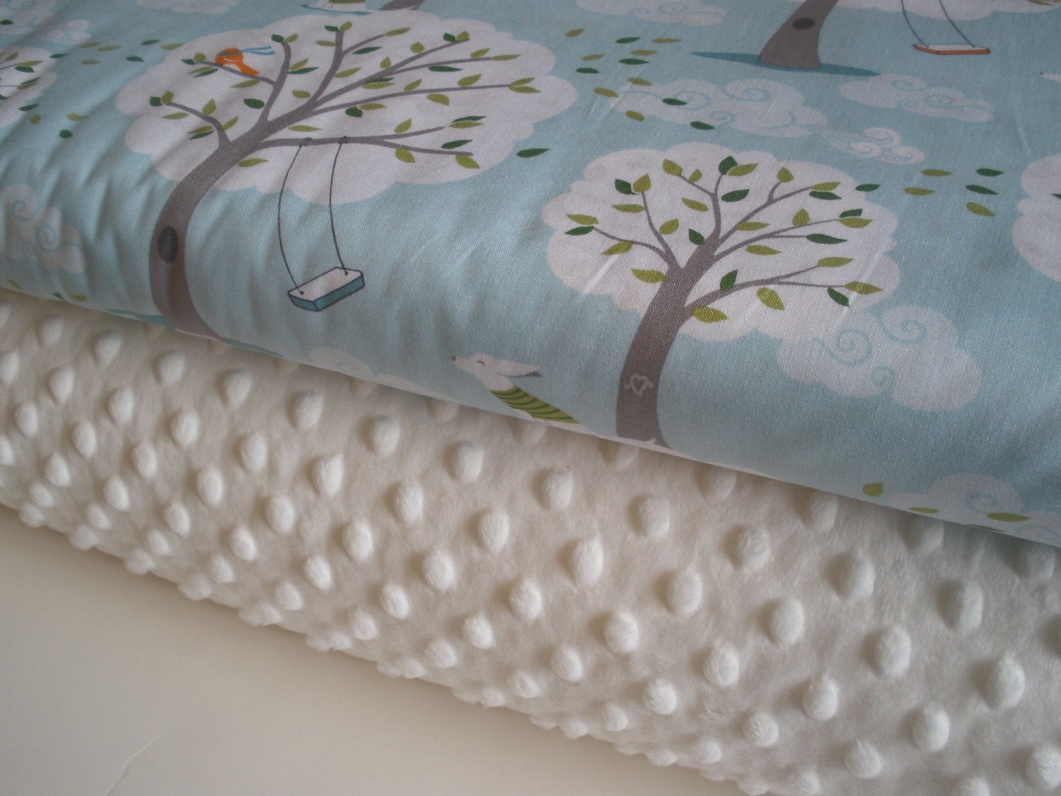 Backyard Baby and Minky Fabric Bundle in Windy Day, Complete Kit to Make a Baby Blanket, PDF Pattern Included