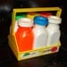 Vintage 1960s FISHER PRICE Milk Jug and Case Toy with Plastic Bottles and Lids Carrier Crate