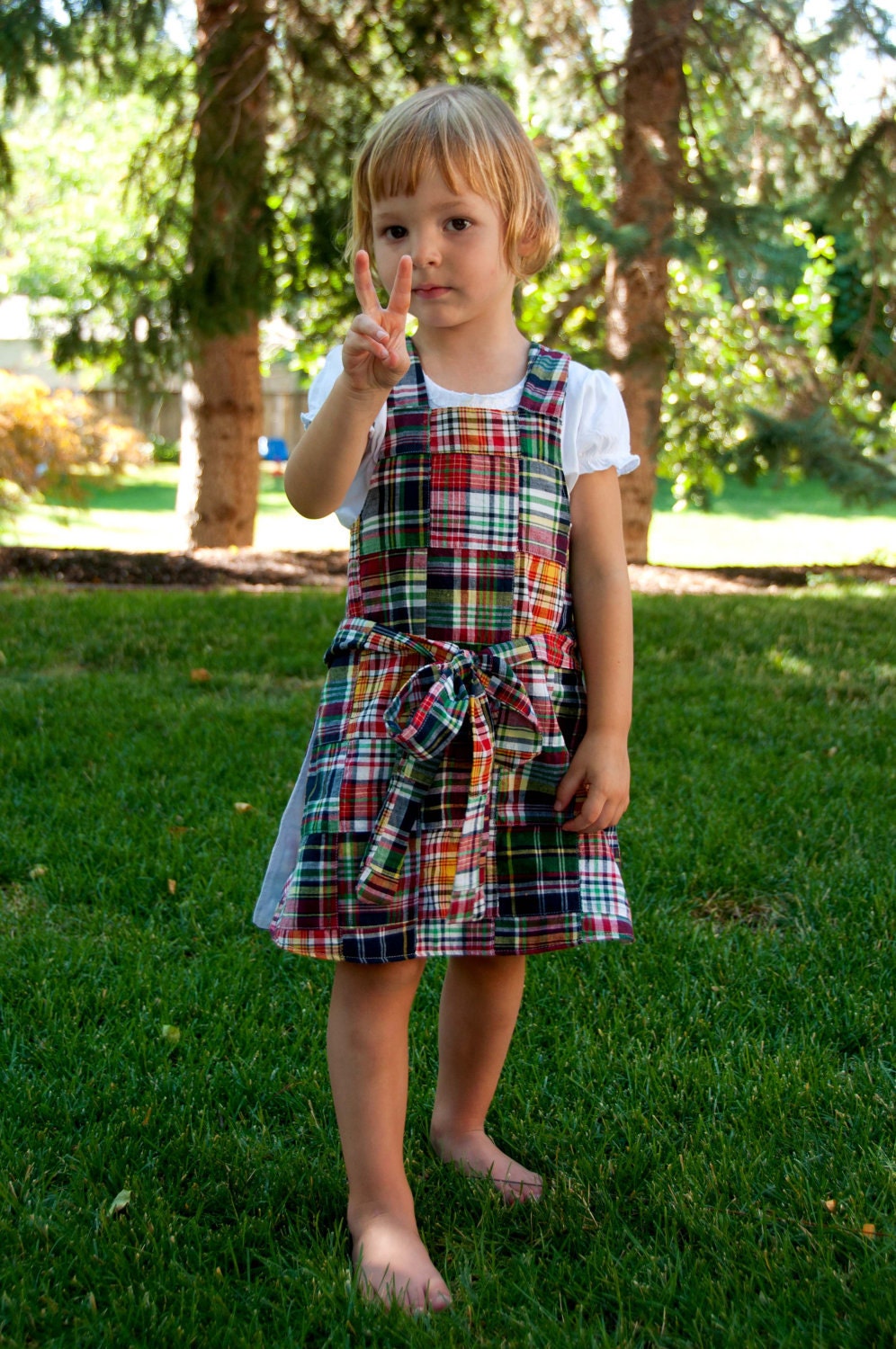 Apron Wrap Dress for Girls Sewing Pattern PDF (INSTANT DOWNLOAD)