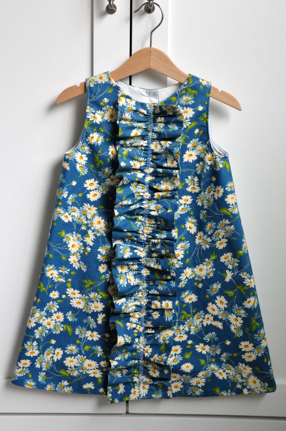 Dress Pattern: Girls Ruffled Chemise (PDF, e-pattern INSTANT DOWNLOAD)